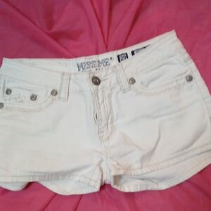 Miss Me White Jean Shorts Distressed Hem